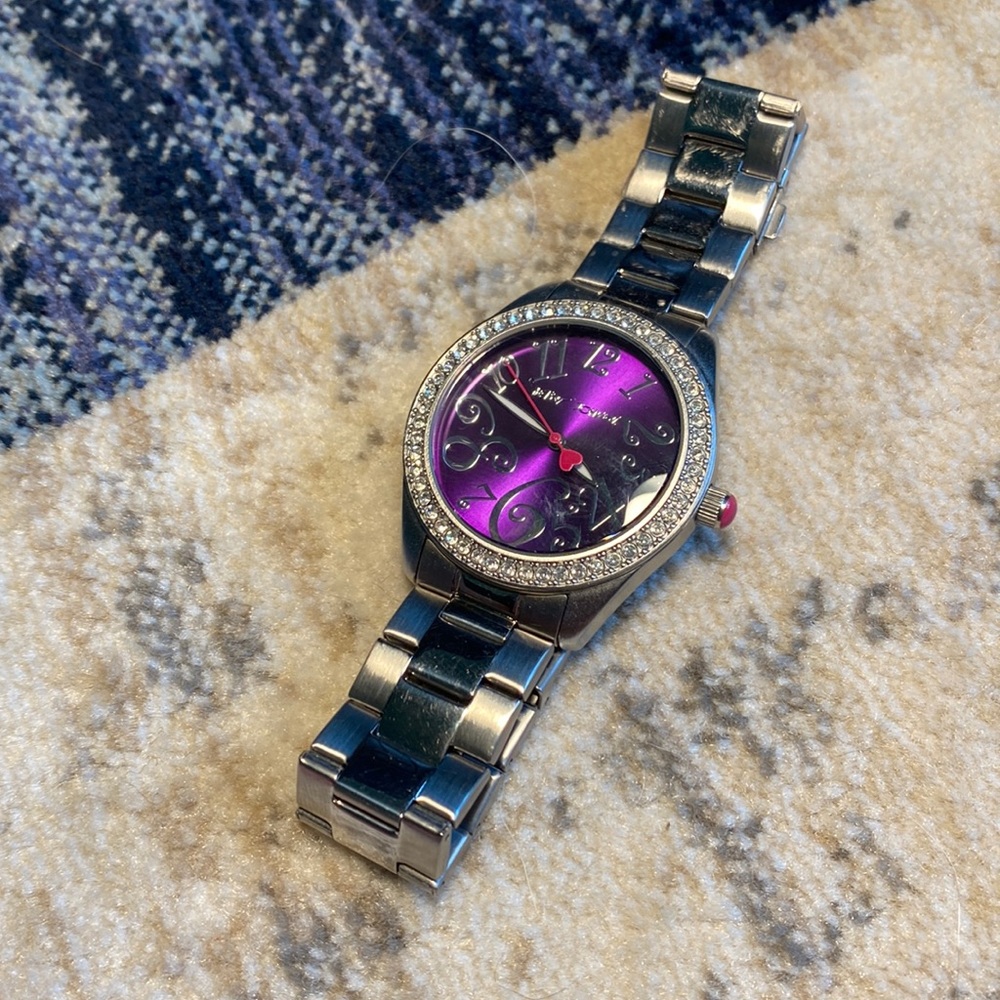 Betsey Johnson Silver and Purple Watch